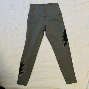 Nancy Rose Performance Gray Leggings with Black Accents